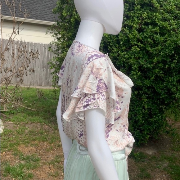 💋NWT Vintage Havana Flutter Sleeve Pull Over Ruffle Crop Top - Picture 8 of 16